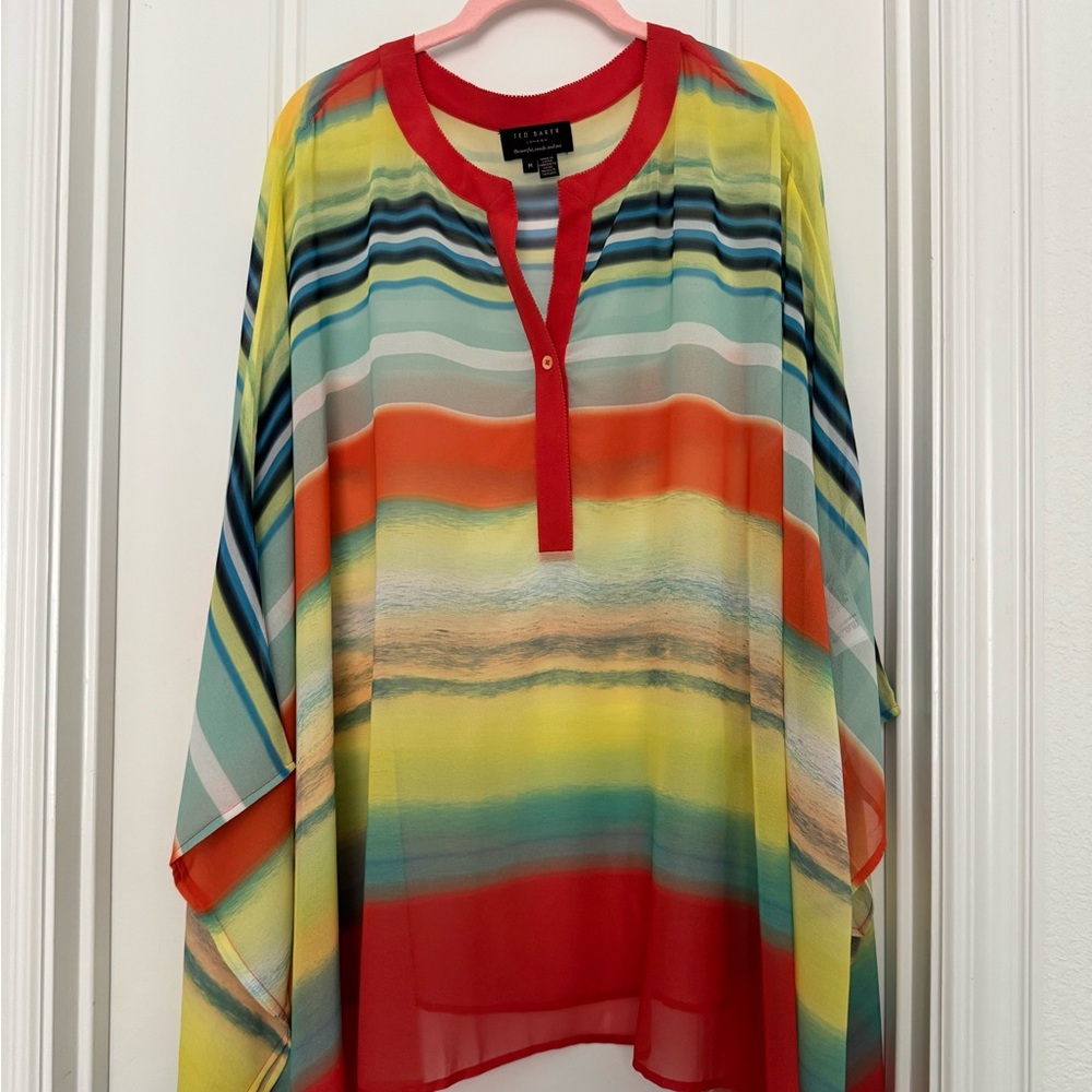 Colorful Striped Women's Swim Cover-Up